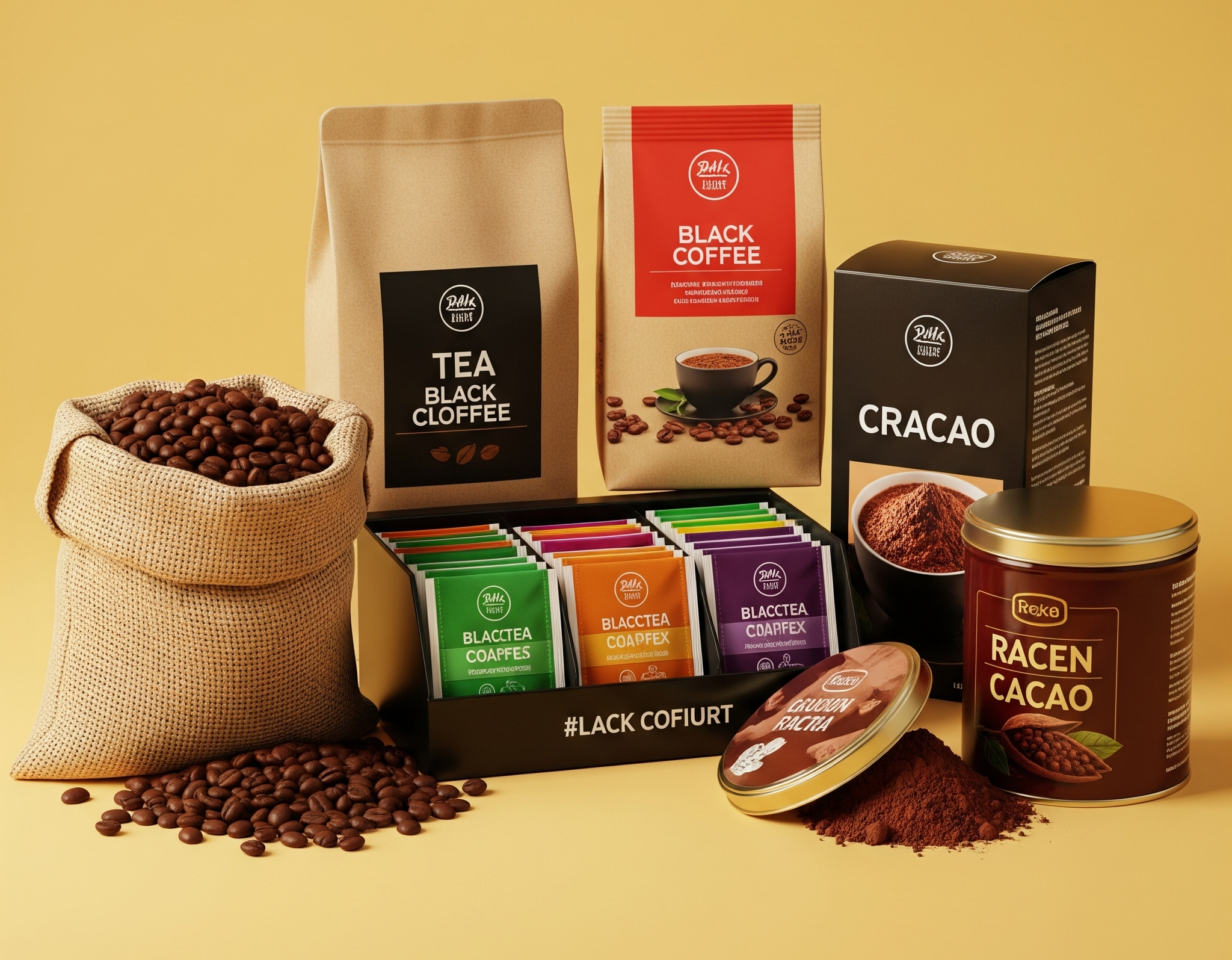 Tea, coffee, cocoa